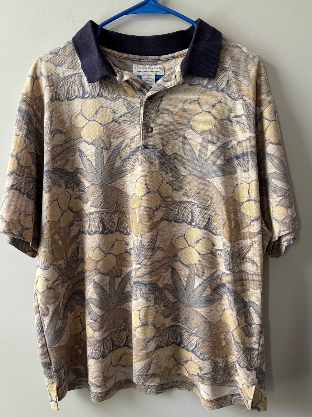 Crossings Beige Floral Polo